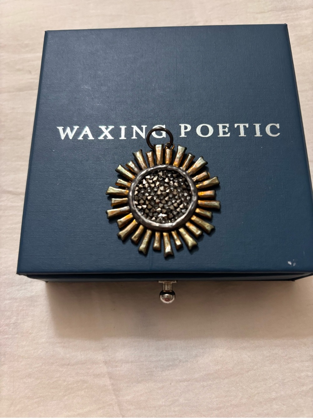NIB Waxing Poetic Two-Tone Sunburst Pendant - Gold & Silver